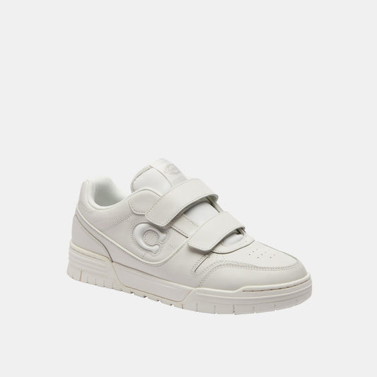 CEK44-Coach Double Strap Soho Sneaker-Optic White