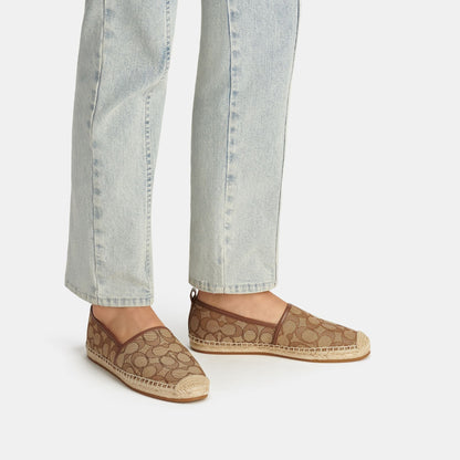 CG629-Codi Espadrille In Signature Jacquard-KHAKI/SADDLE