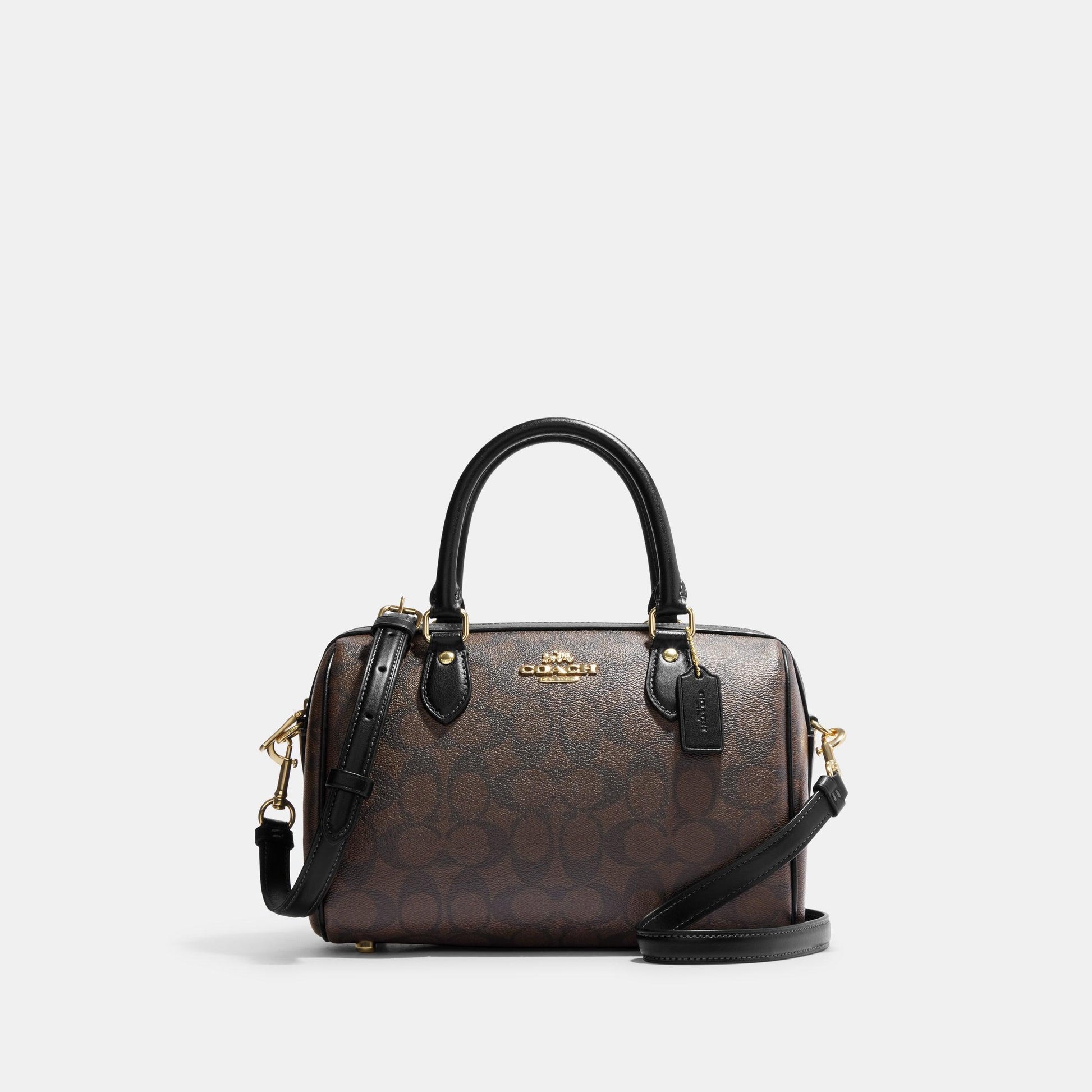 CH280-Rowan Satchel In Signature Canvas-IM/Brown Black