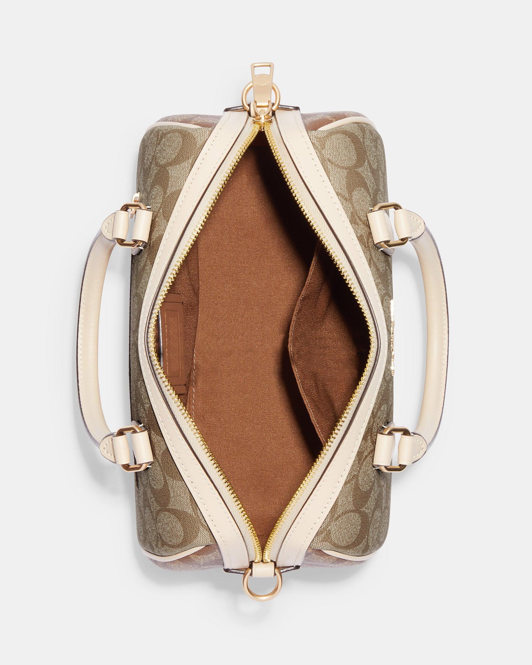 CH280-Rowan Satchel In Signature Canvas-IM/Khaki Saddle 2