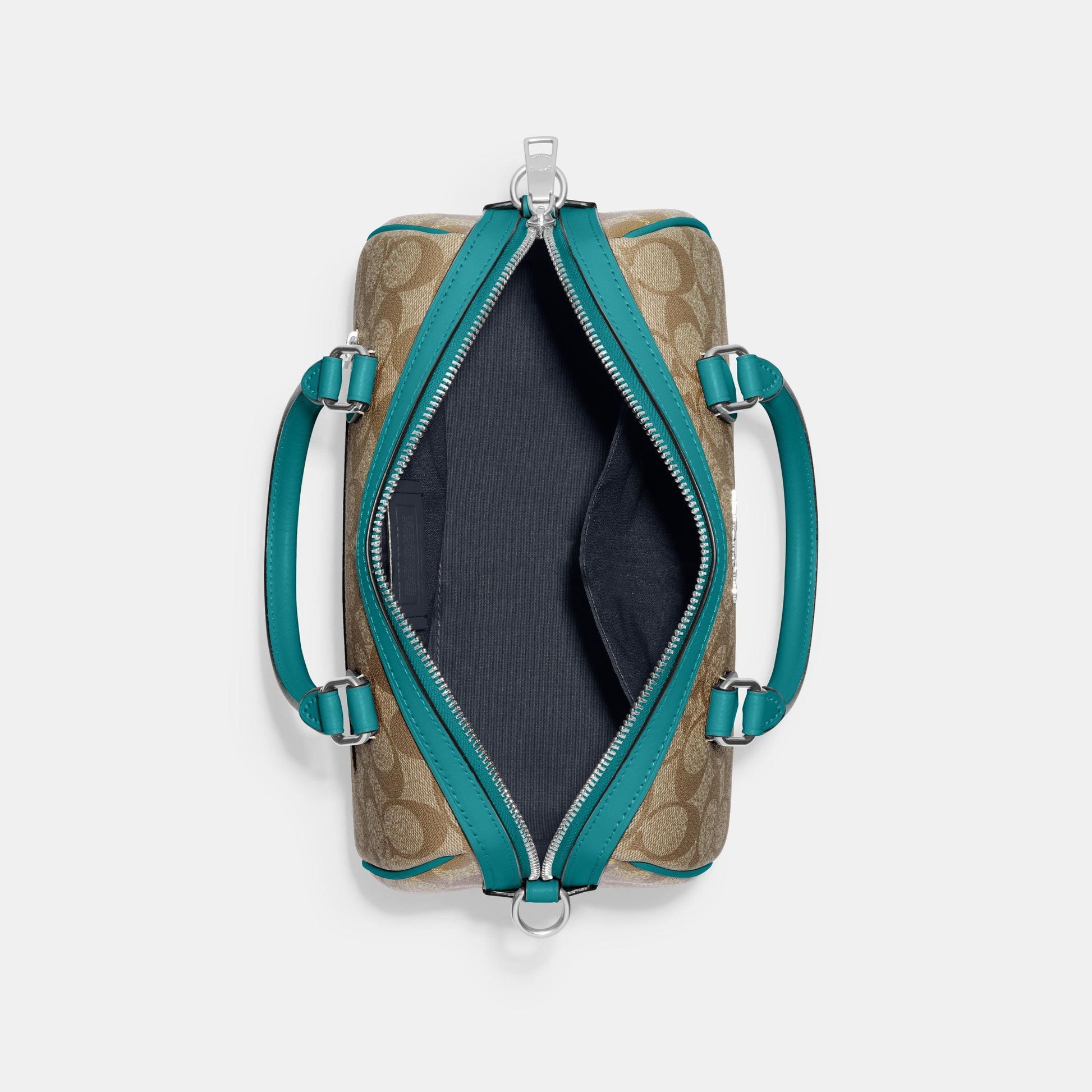 CH280-Rowan Satchel In Signature Canvas-SV/KHAKI/TEAL