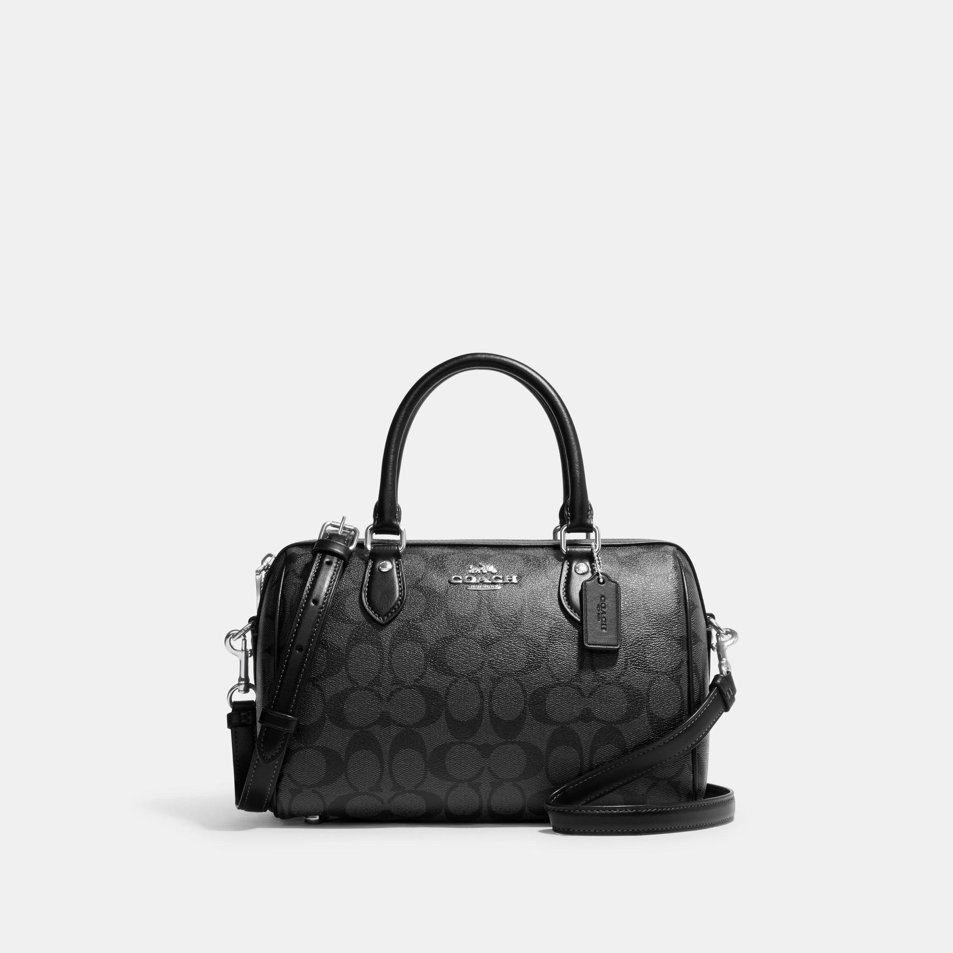 CH280-Rowan Satchel In Signature Canvas-SV/Graphite/Black