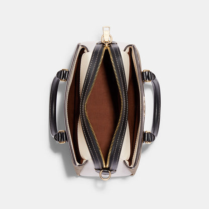 CH287-Mini Darcie Carryall In Colorblock Signature Canvas-IM/Khaki Multi