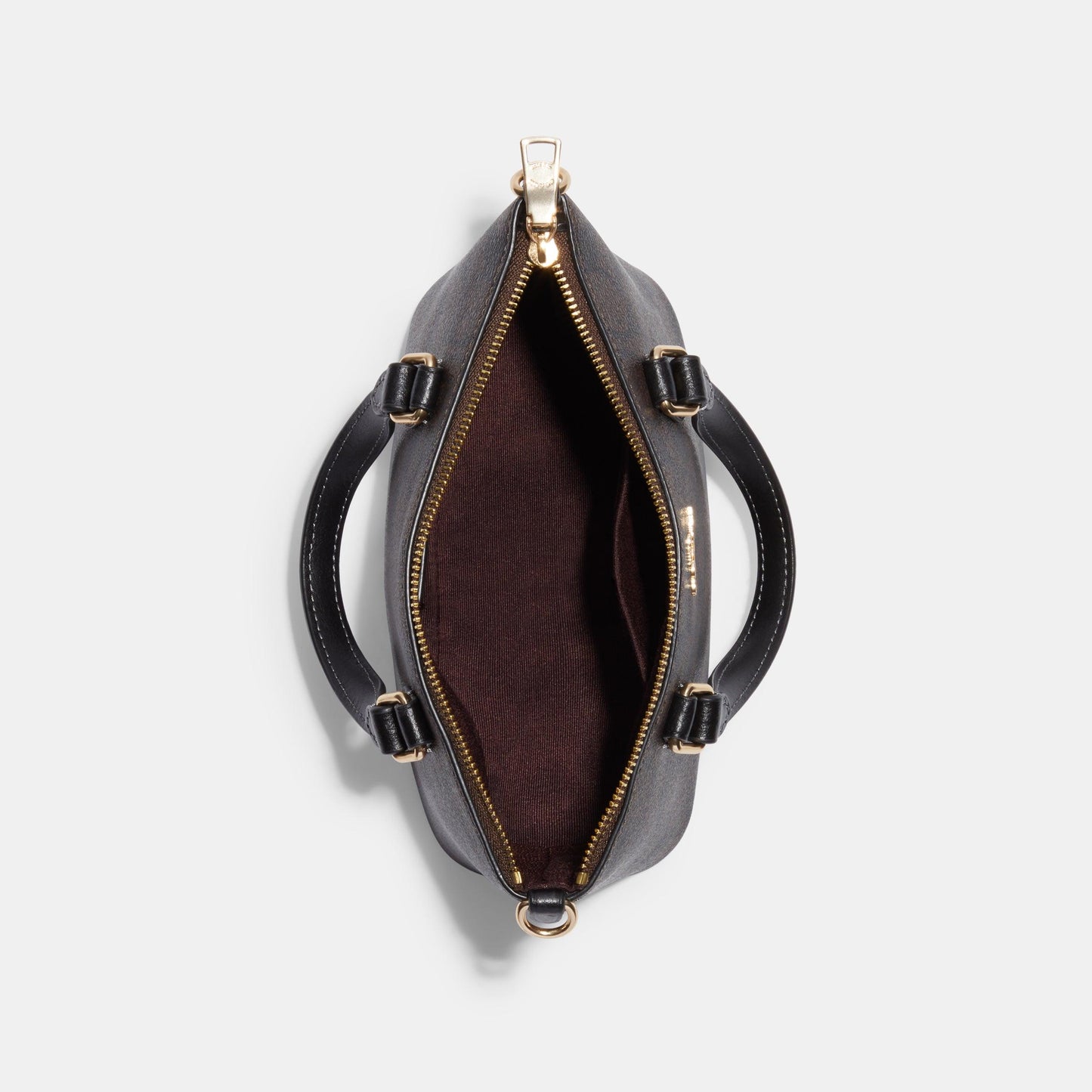 CH468-Mini Gallery Crossbody In Signature Canvas-IM/Brown Black