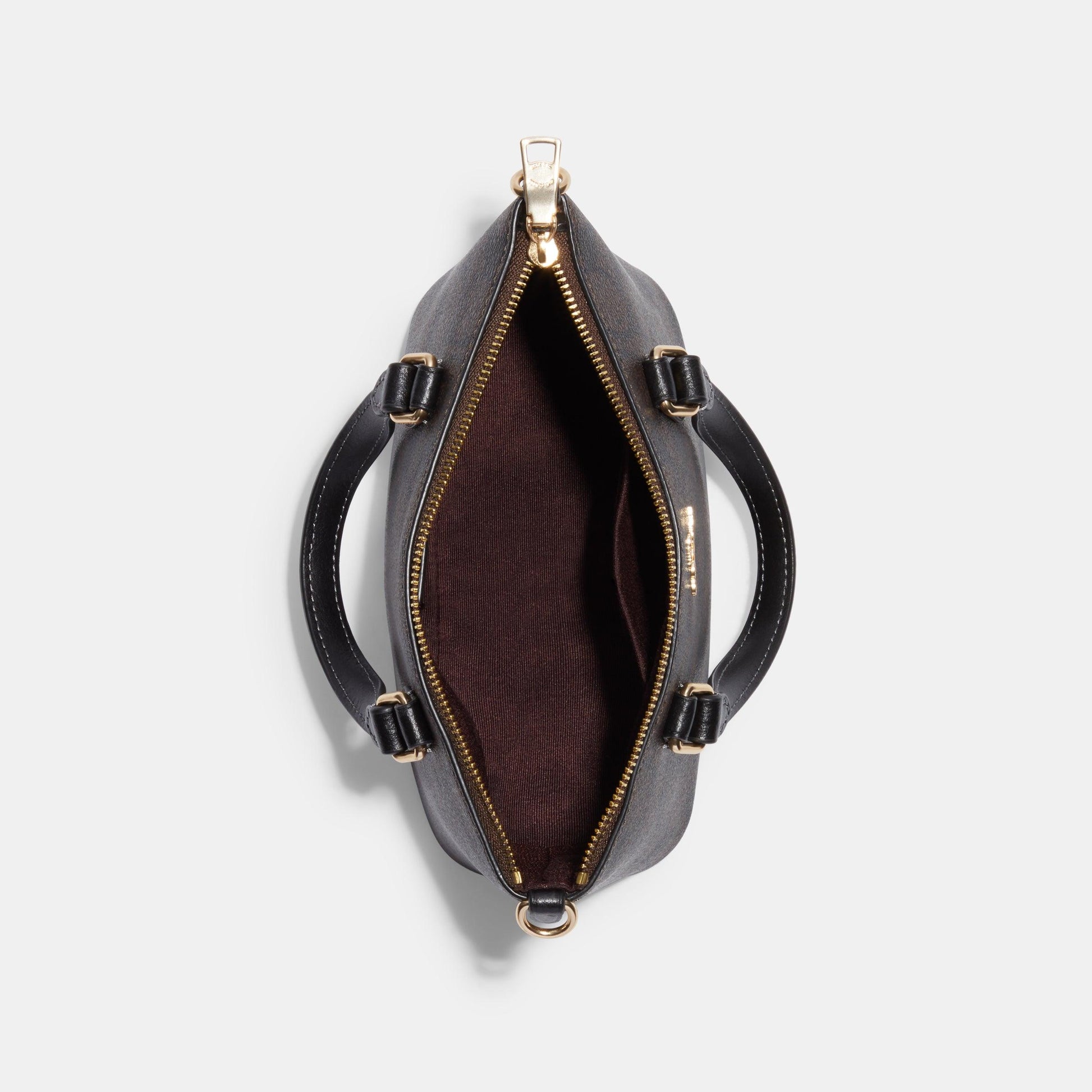 CH468-Mini Gallery Crossbody In Signature Canvas-IM/Brown Black