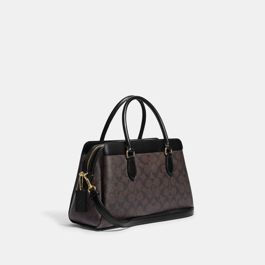 CH488-Darcie Carryall In Signature Canvas-IM/Brown Black