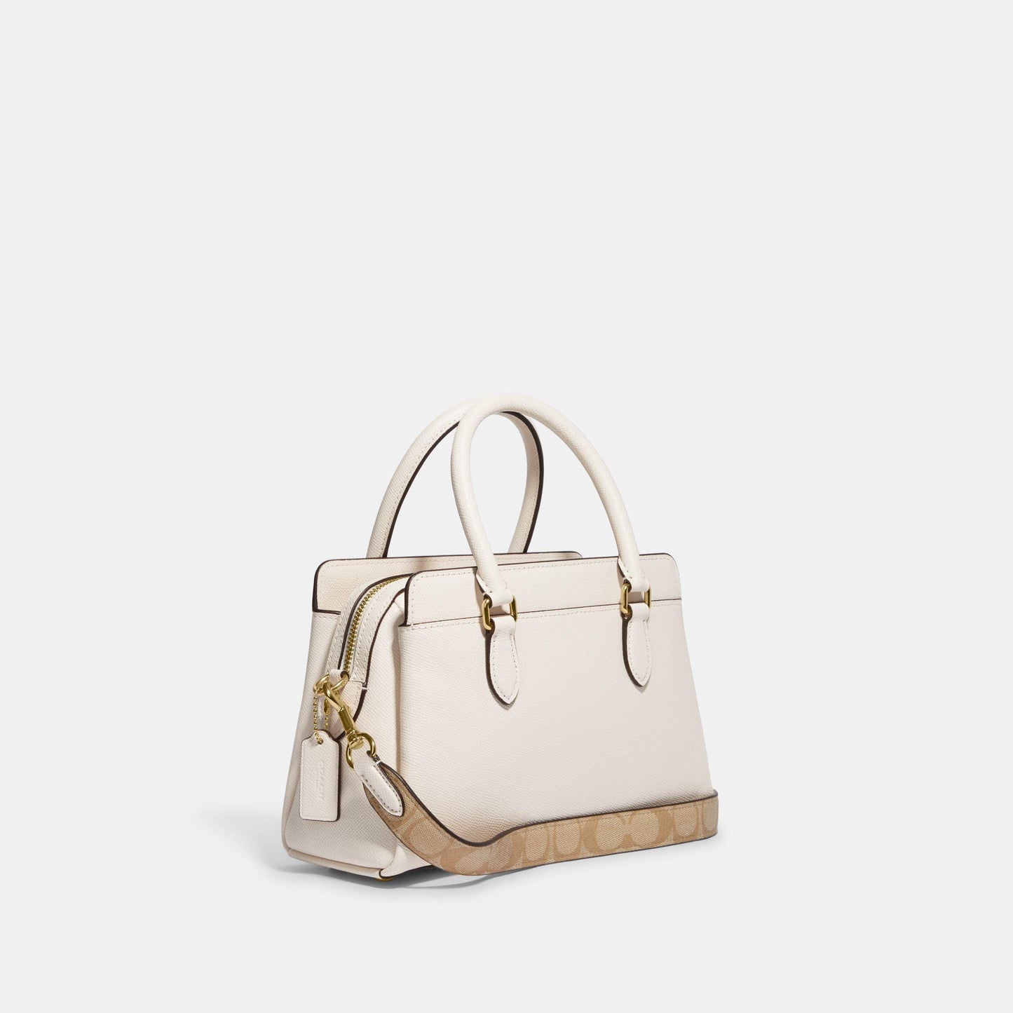 CH502-Mini Darcie Carryall With Signature Canvas Detail-IM/Chalk