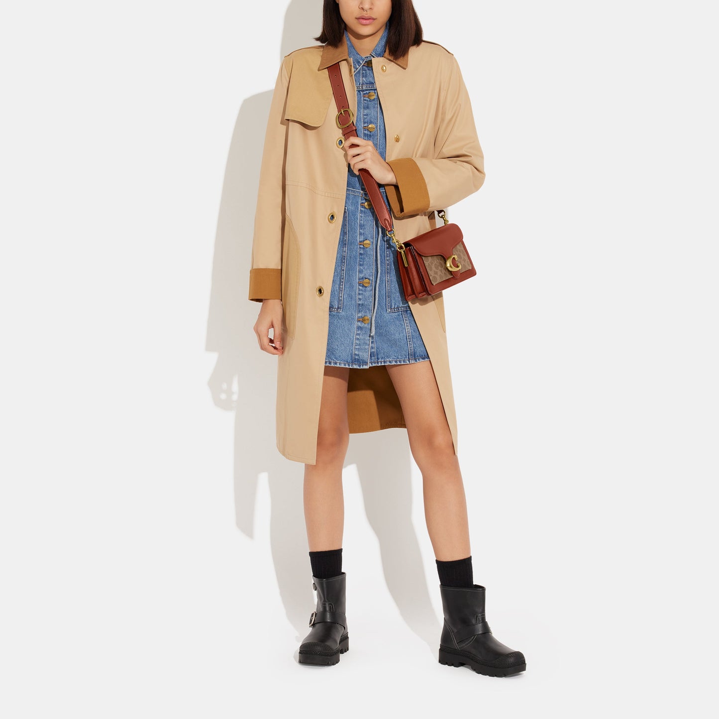 CI032-TABBY SHOULDER BAG 26 IN SIGNATURE CANVAS-B4/Tan Rust