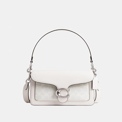CI032-TABBY SHOULDER BAG 26 IN SIGNATURE CANVAS-LH/White Chalk