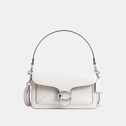 CI032-TABBY SHOULDER BAG 26 IN SIGNATURE CANVAS-LH/White Chalk