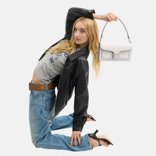 CI032-TABBY SHOULDER BAG 26 IN SIGNATURE CANVAS-LH/White Chalk