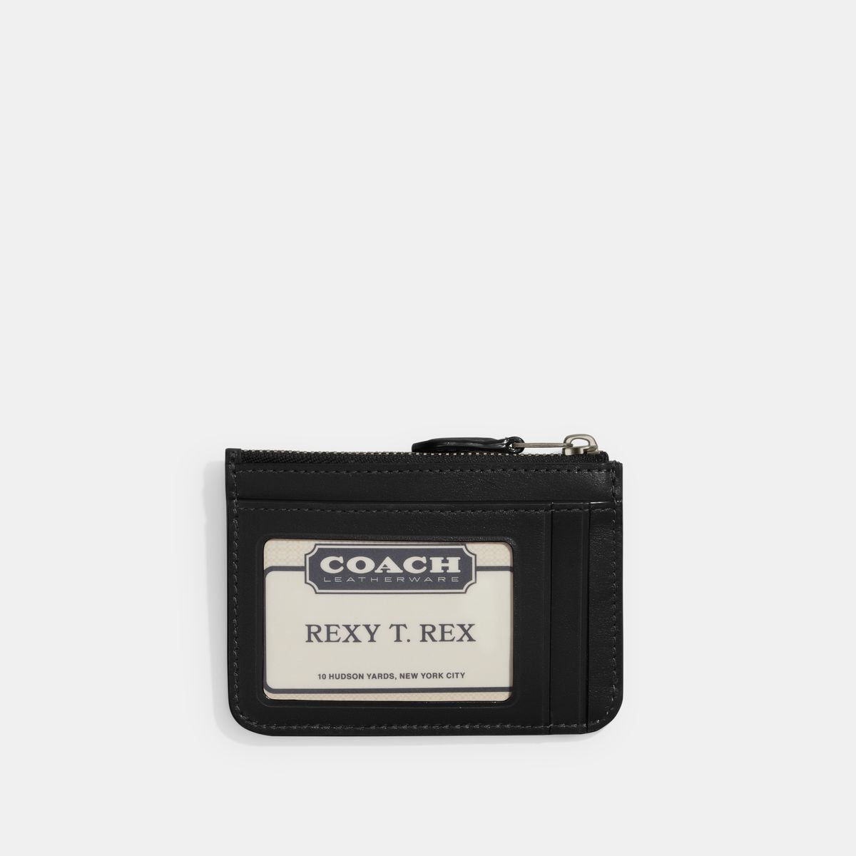 CI185-ESSENTIAL MINI ID CARD CASE IN SIGNATURE CANVAS-MW/Charcoal/Black