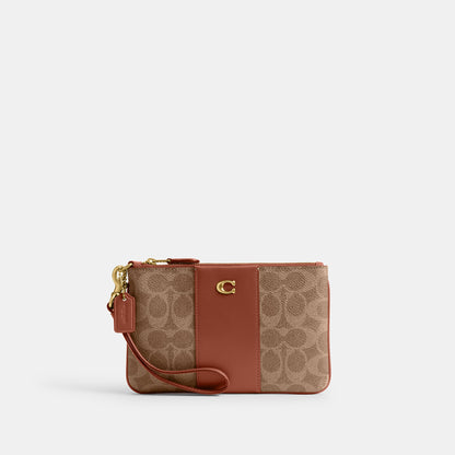 CI189-Small Wristlet In Signature Canvas-B4/Tan Caramel