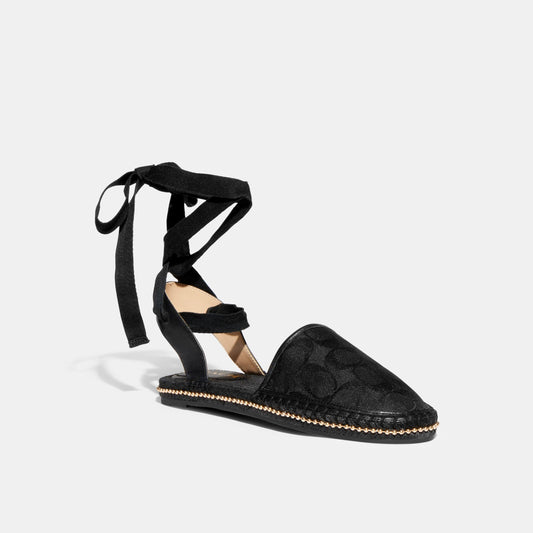 CI239-Corrine Espadrille In Signature Jacquard-Black