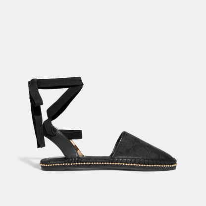 CI239-Corrine Espadrille In Signature Jacquard-Black