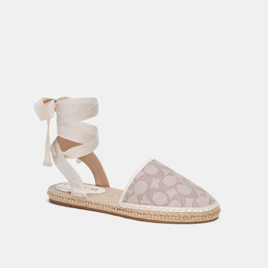 CI428-Corrine Espadrille In Signature Jacquard-Chalk/Stone