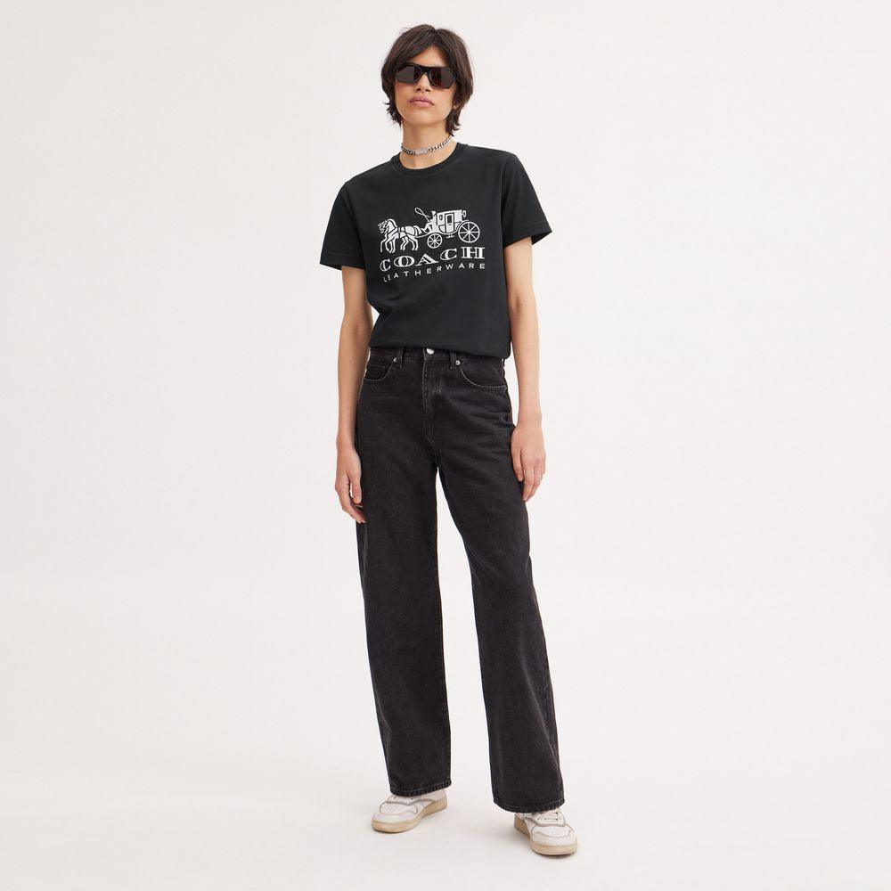 CI441-Horse And Carriage T-Shirt-Black