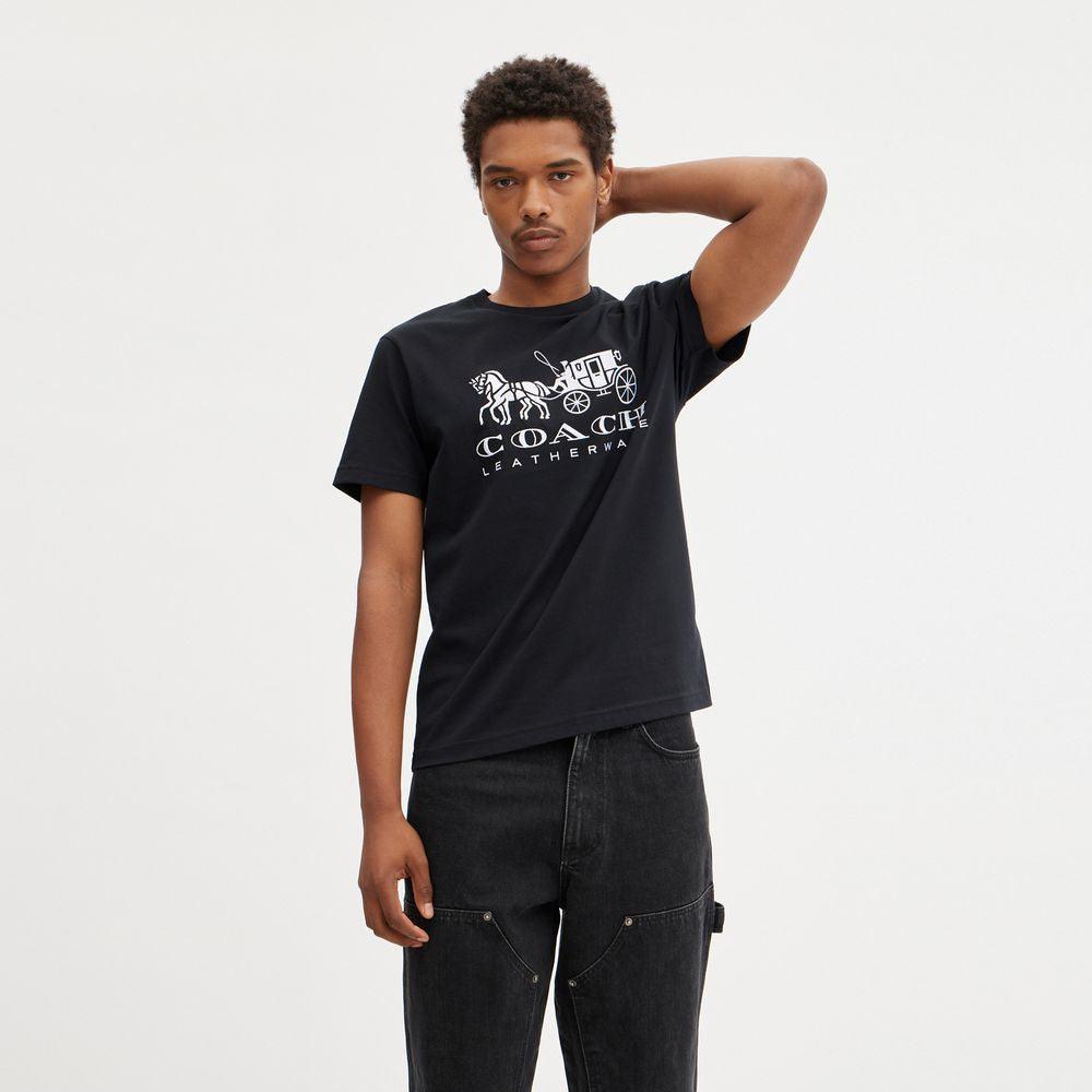 CI441-Horse And Carriage T-Shirt-Black