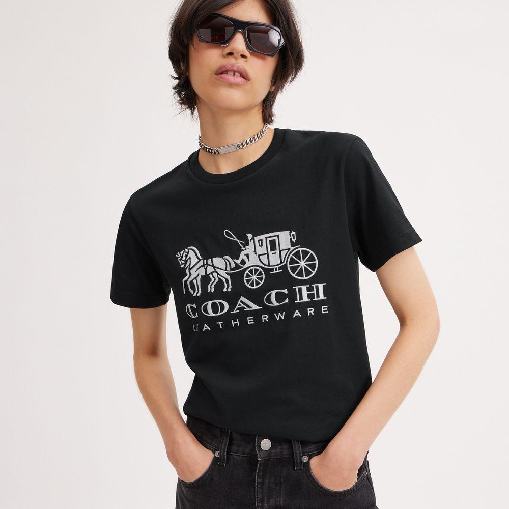 CI441-Horse And Carriage T-Shirt-Black