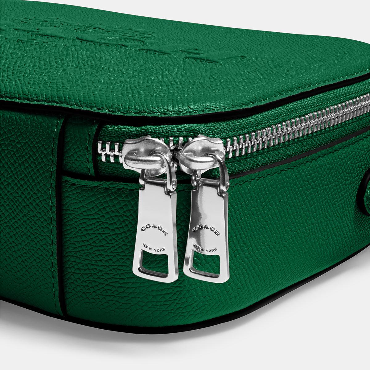 Top Handle Crossbody With Signature Canvas Interior-CJ796-Green