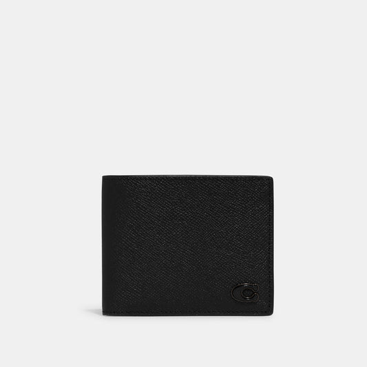 CJ880-3-In-1 Wallet With Signature Canvas Interior-Black