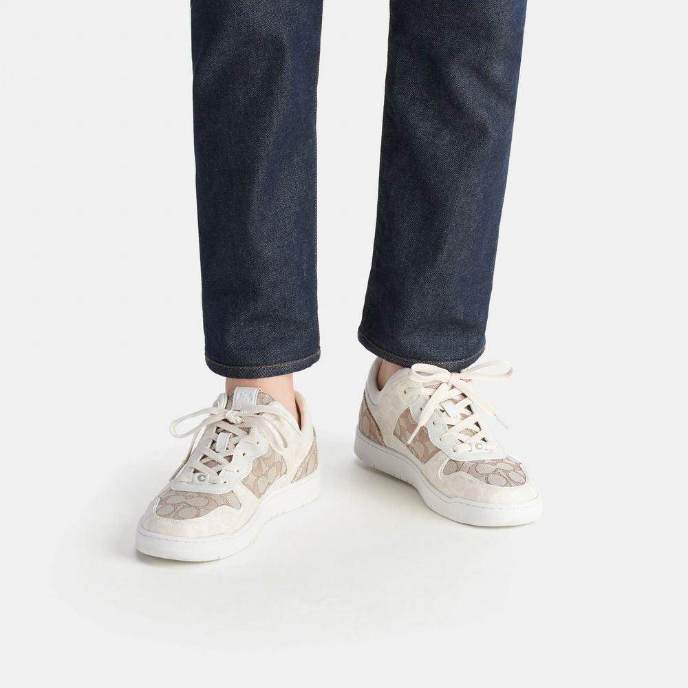 CK466-C201 Sneaker In Signature Jacquard-Chalk/Stone