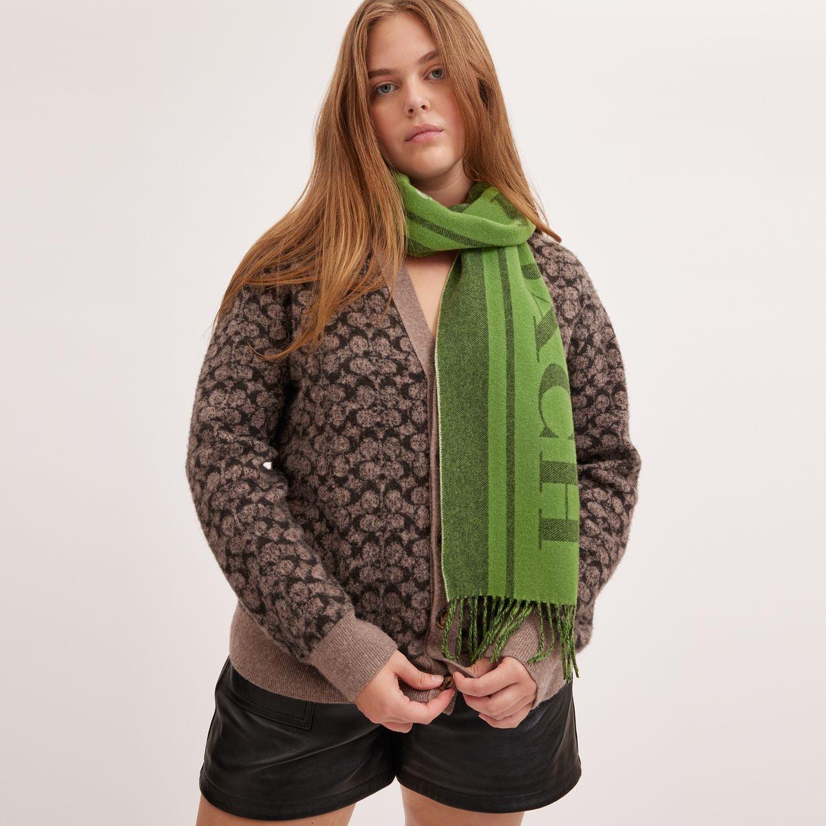 CM104-Varsity Sport Cashmere Muffler-Amazon Green
