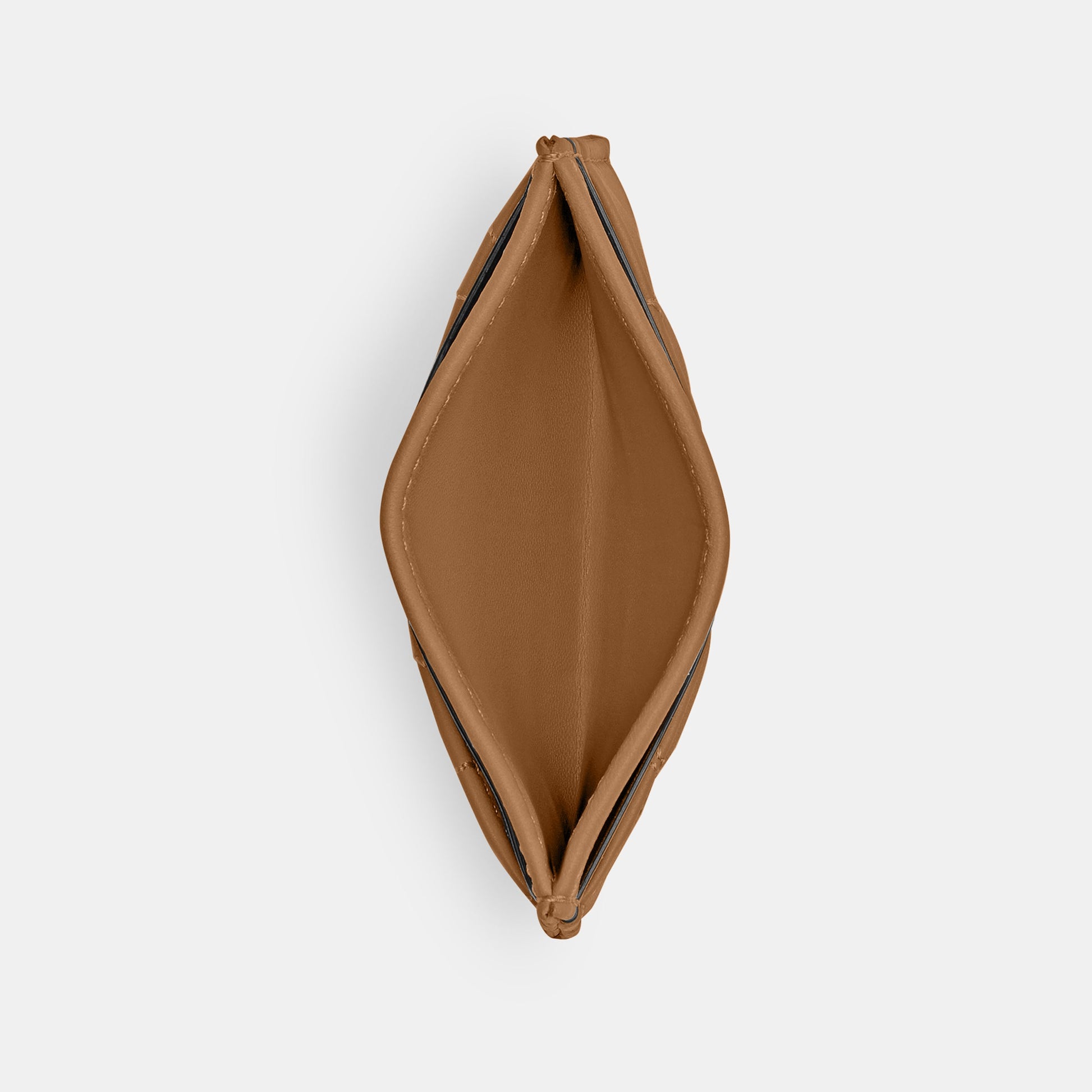 CM434-ESSENTIAL CARD CASE WITH PILLOW QUILTING-B4/Honey Brown