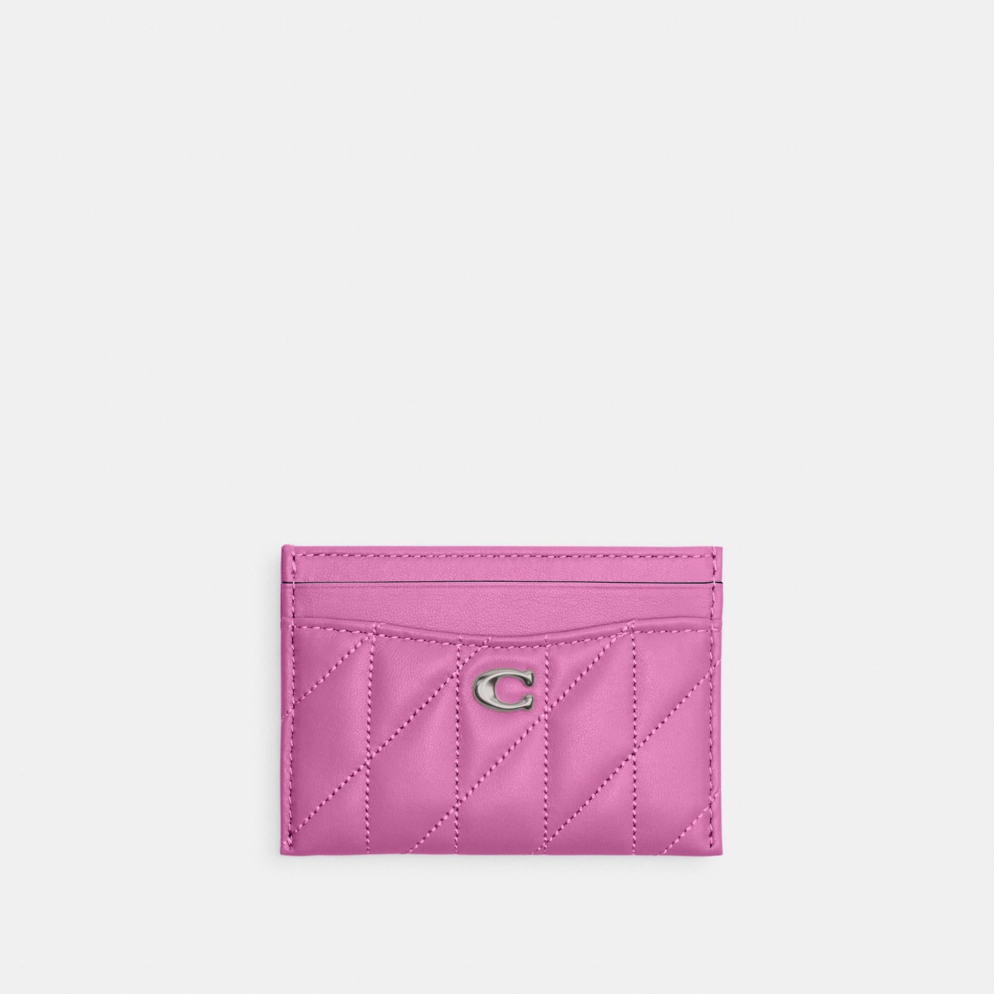 CM434-ESSENTIAL CARD CASE WITH PILLOW QUILTING-LH/Fuchsia.