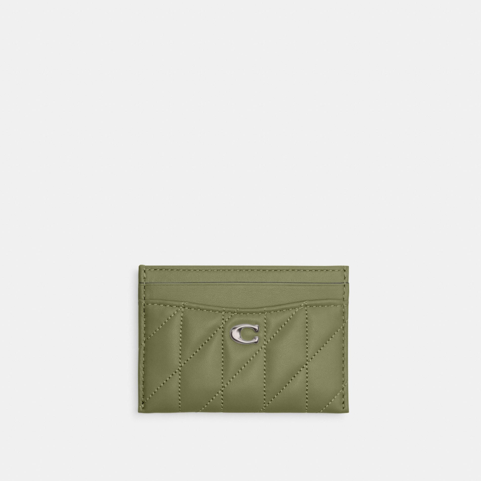 CM434-Essential Card Case with Pillow Quilting-Lh/Moss