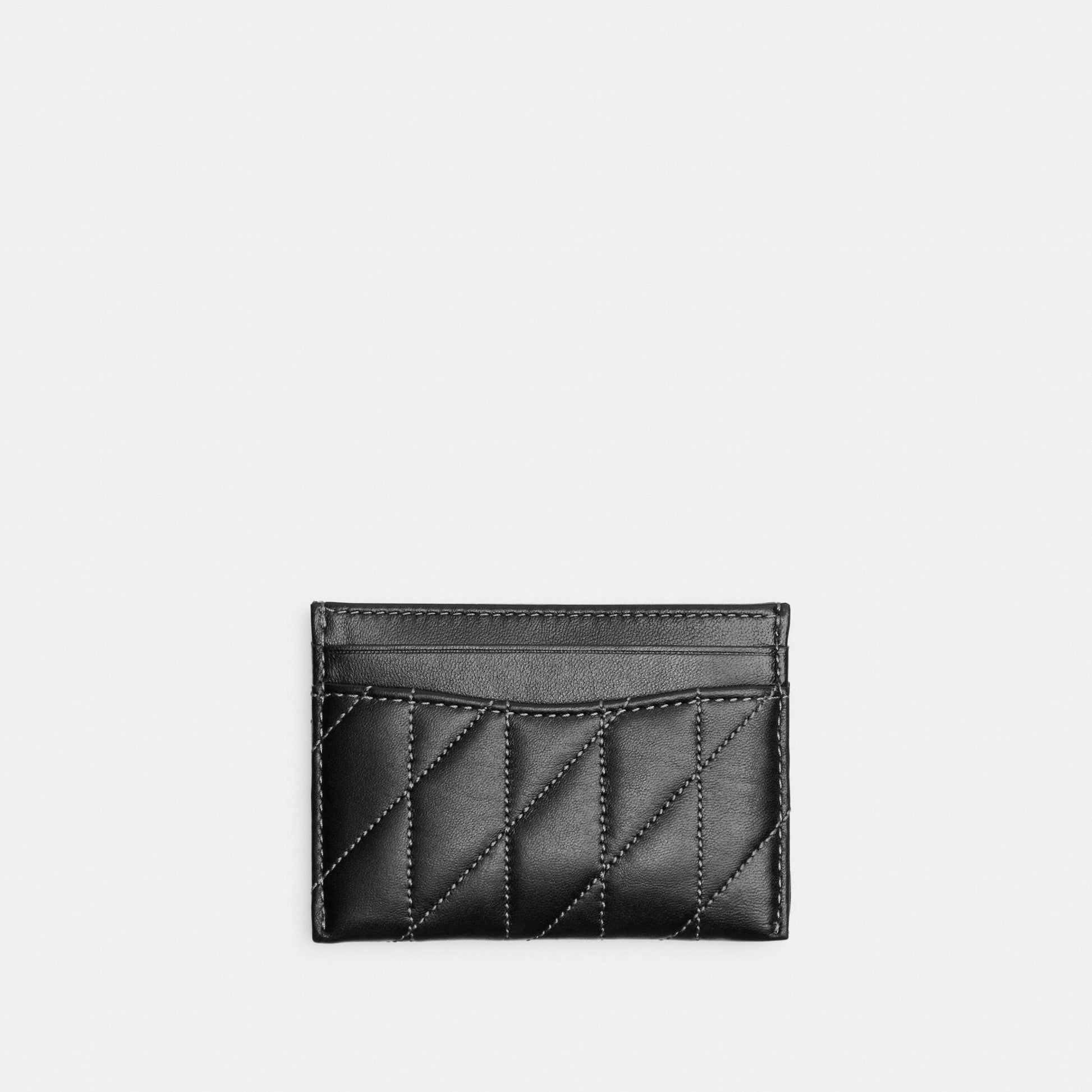 CM434-Essential Card Case with Pillow Quilting-V5/Black