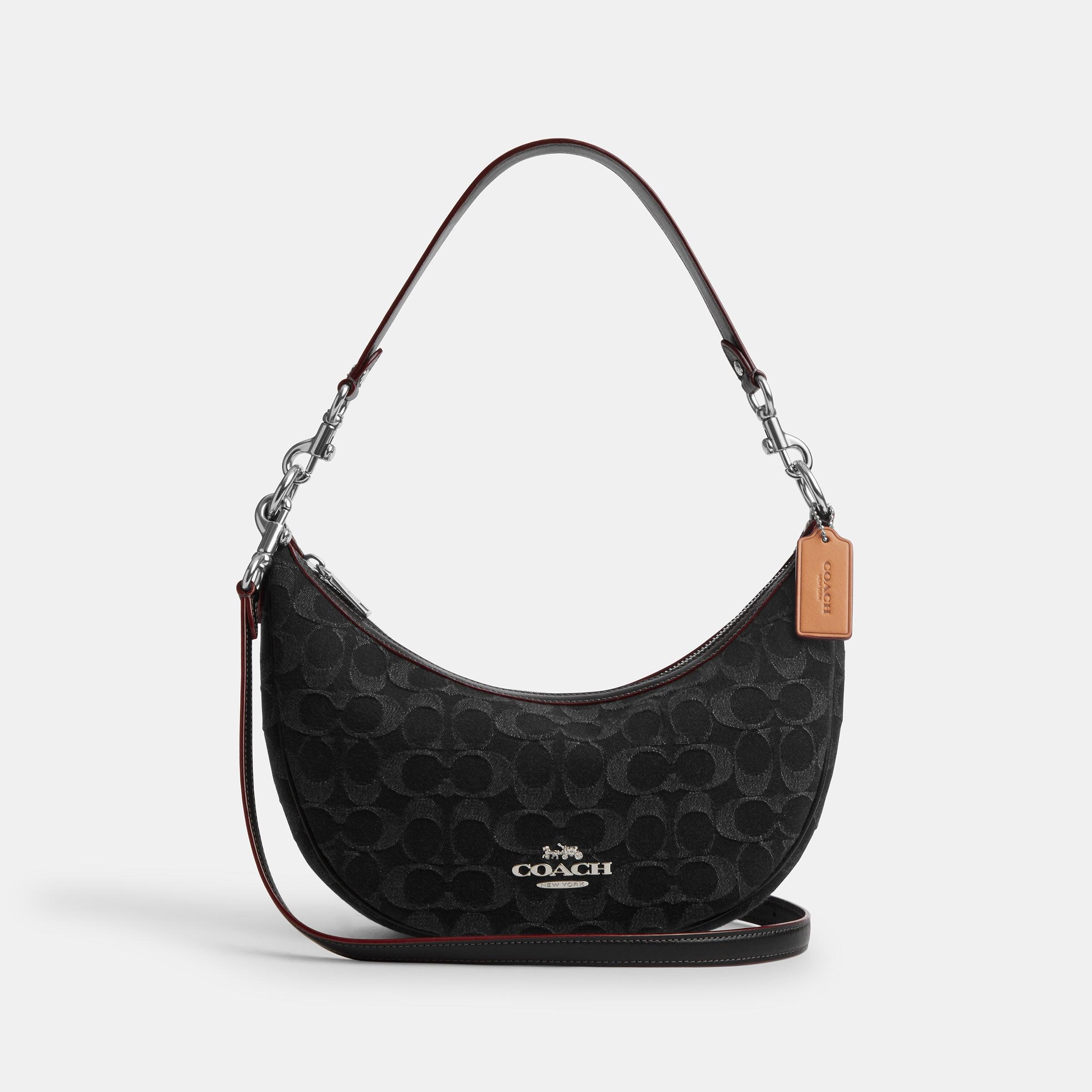 Aria Shoulder Bag In Signature Denim-CP100-Sv/Black