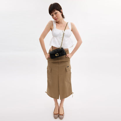 cp149-Tabby Shoulder Bag 20 With Pillow Quilting-B4/Black