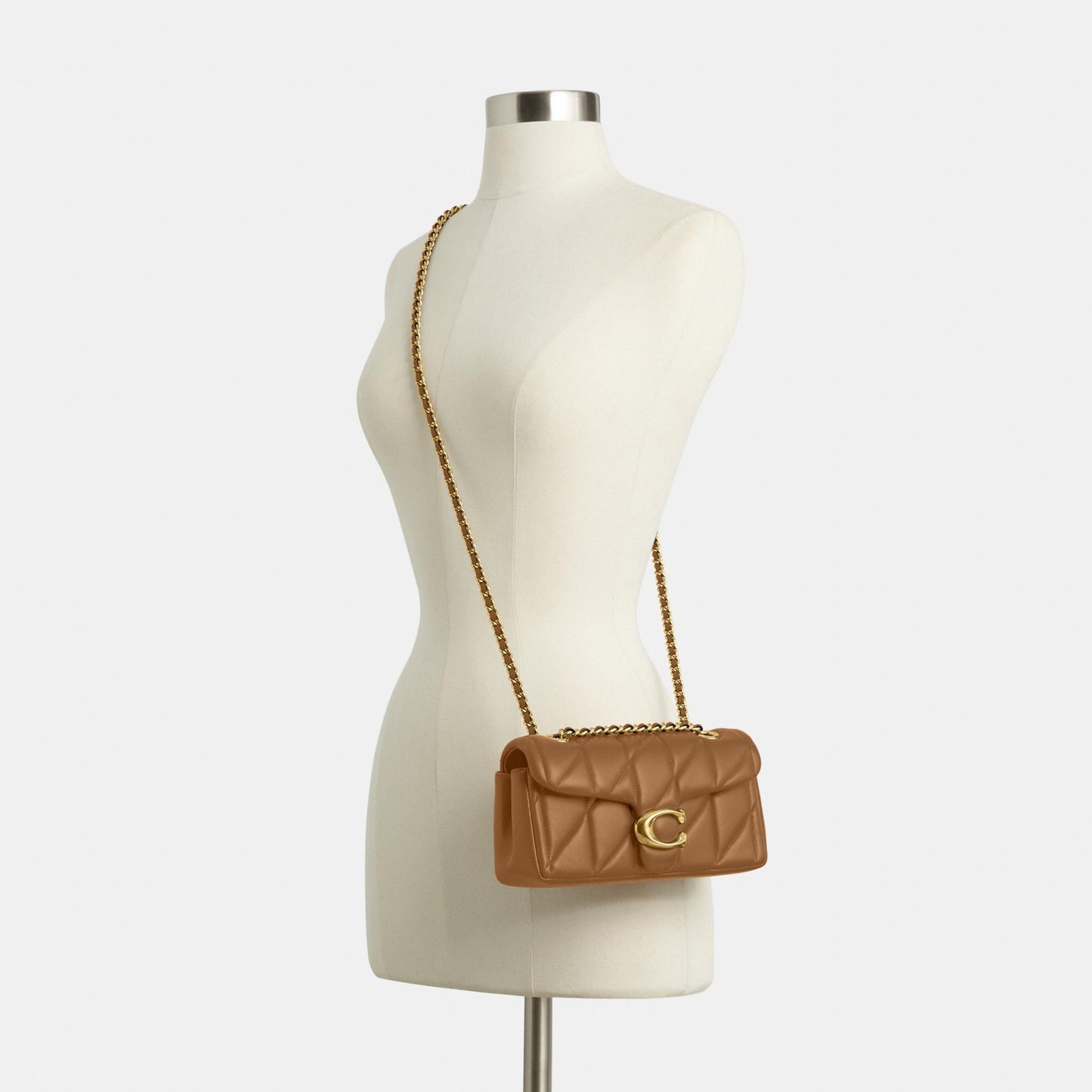 CP149-Tabby Shoulder Bag 20 with Pillow Quilting-B4/Honey Brown