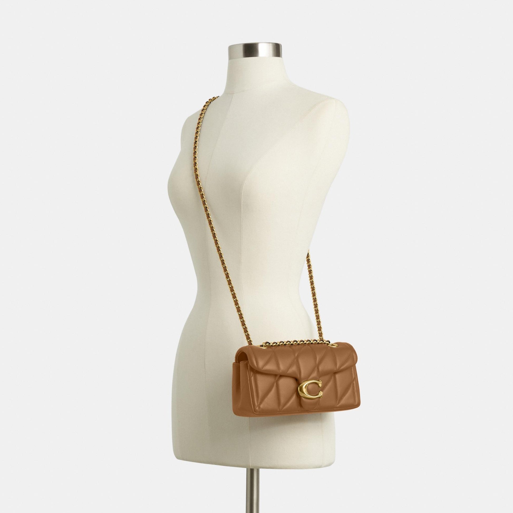 CP149-Tabby Shoulder Bag 20 with Pillow Quilting-B4/Honey Brown