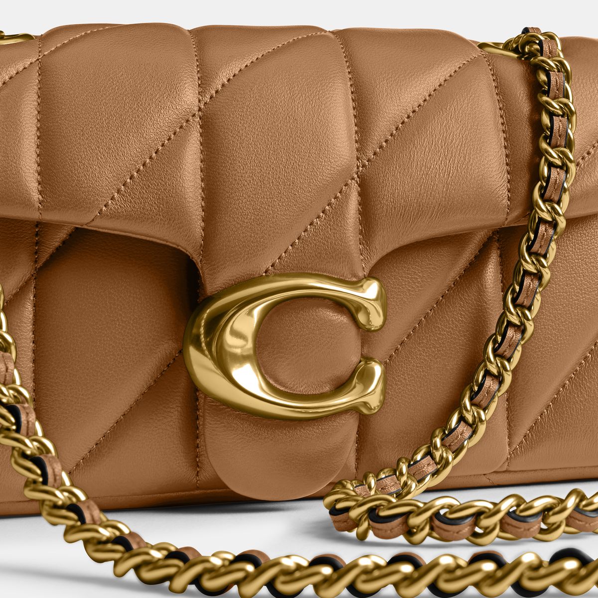 cp149-Tabby Shoulder Bag 20 With Pillow Quilting-B4/Honey Brown