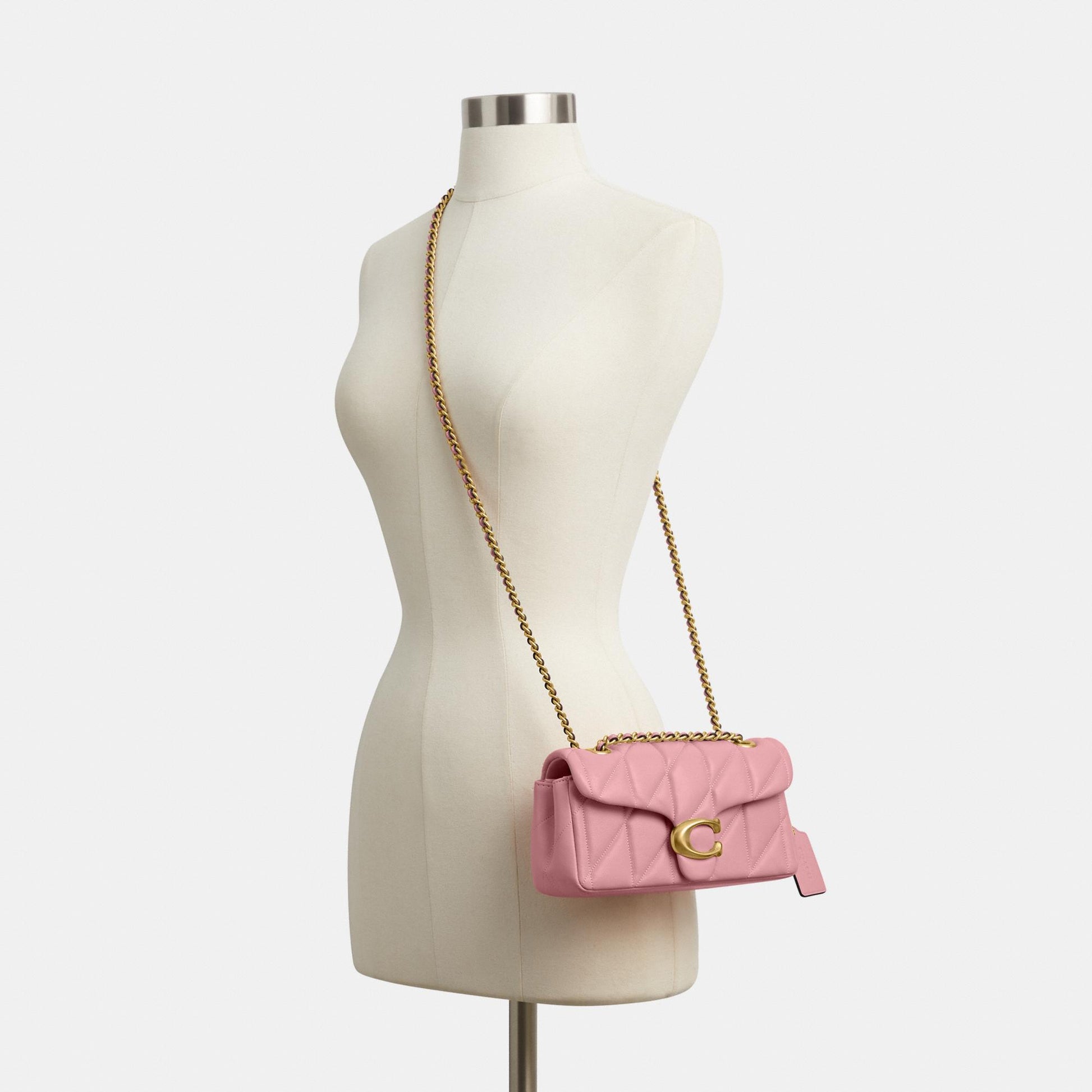 CP149-Tabby Shoulder Bag 20 with Pillow Quilting-B4/Flower Pink