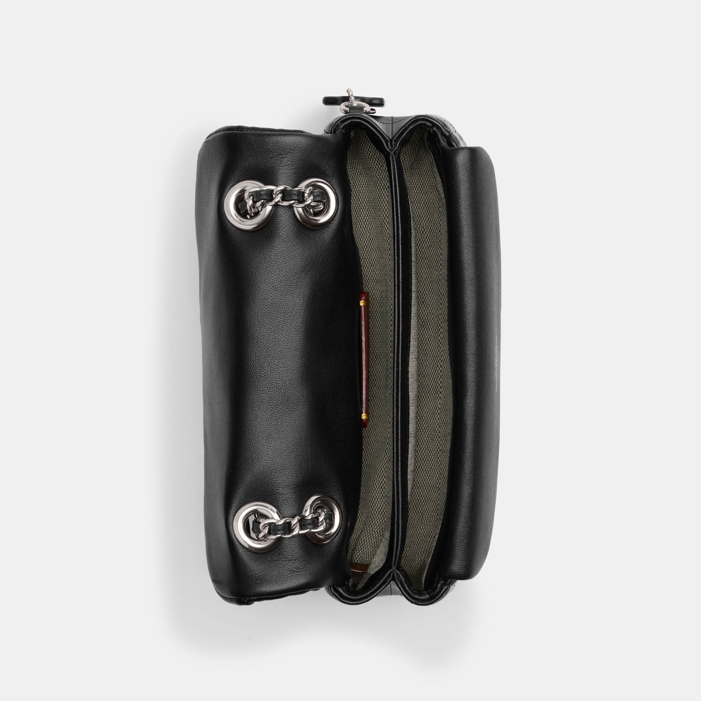 cp149-Tabby Shoulder Bag 20 With Pillow Quilting-Lh/Black