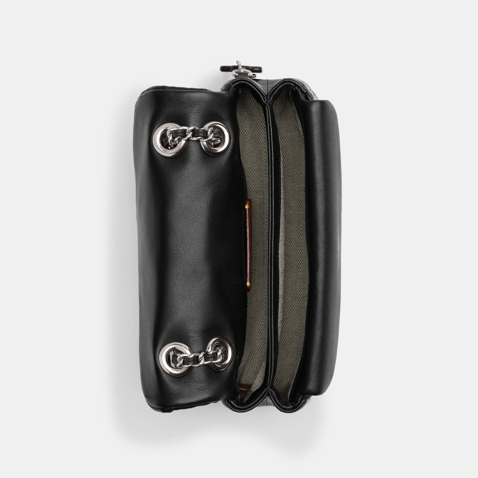 cp149-Tabby Shoulder Bag 20 With Pillow Quilting-Lh/Black