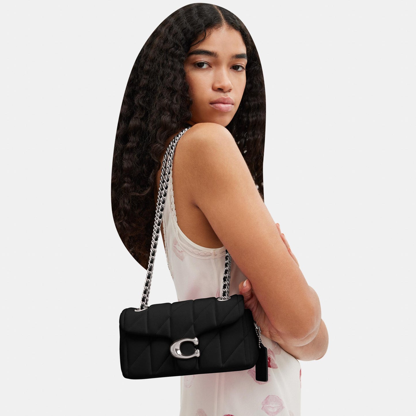 CP149-Tabby Shoulder Bag 20 with Pillow Quilting-Lh/Black