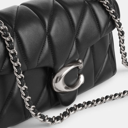 cp149-Tabby Shoulder Bag 20 With Pillow Quilting-Lh/Black