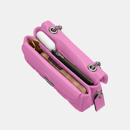 CP149-Tabby Shoulder Bag 20 with Pillow Quilting-Lh/Fuchsia.