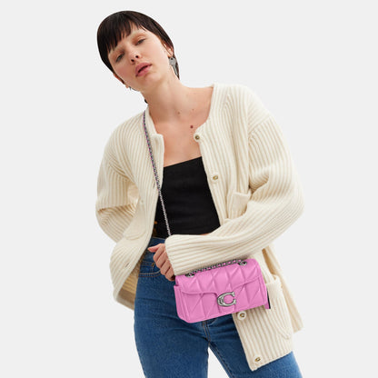 CP149-Tabby Shoulder Bag 20 with Pillow Quilting-Lh/Fuchsia.