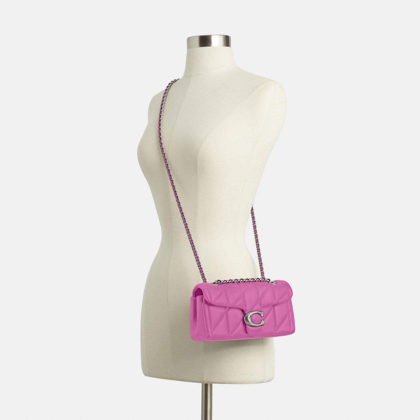 CP149-Tabby Shoulder Bag 20 with Pillow Quilting-Lh/Fuchsia.