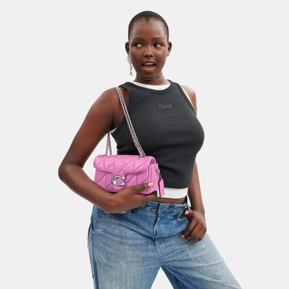 CP149-Tabby Shoulder Bag 20 with Pillow Quilting-Lh/Fuchsia.