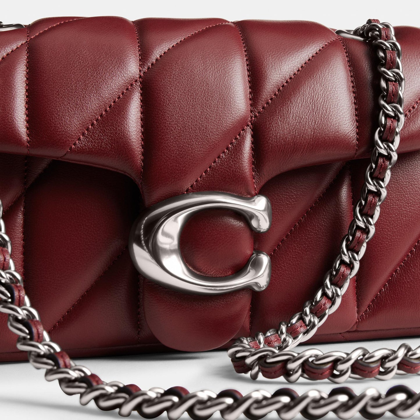 cp149-Tabby Shoulder Bag 20 With Pillow Quilting-Lh/Dark Ruby