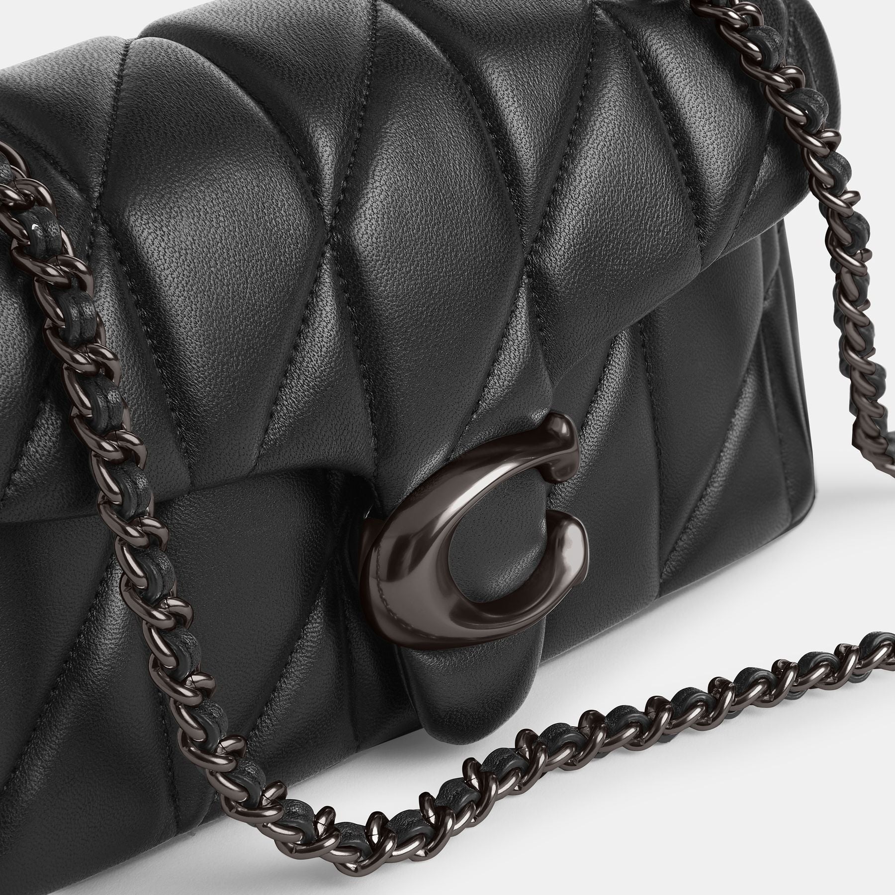 cp149-Tabby Shoulder Bag 20 With Pillow Quilting-V5/Black