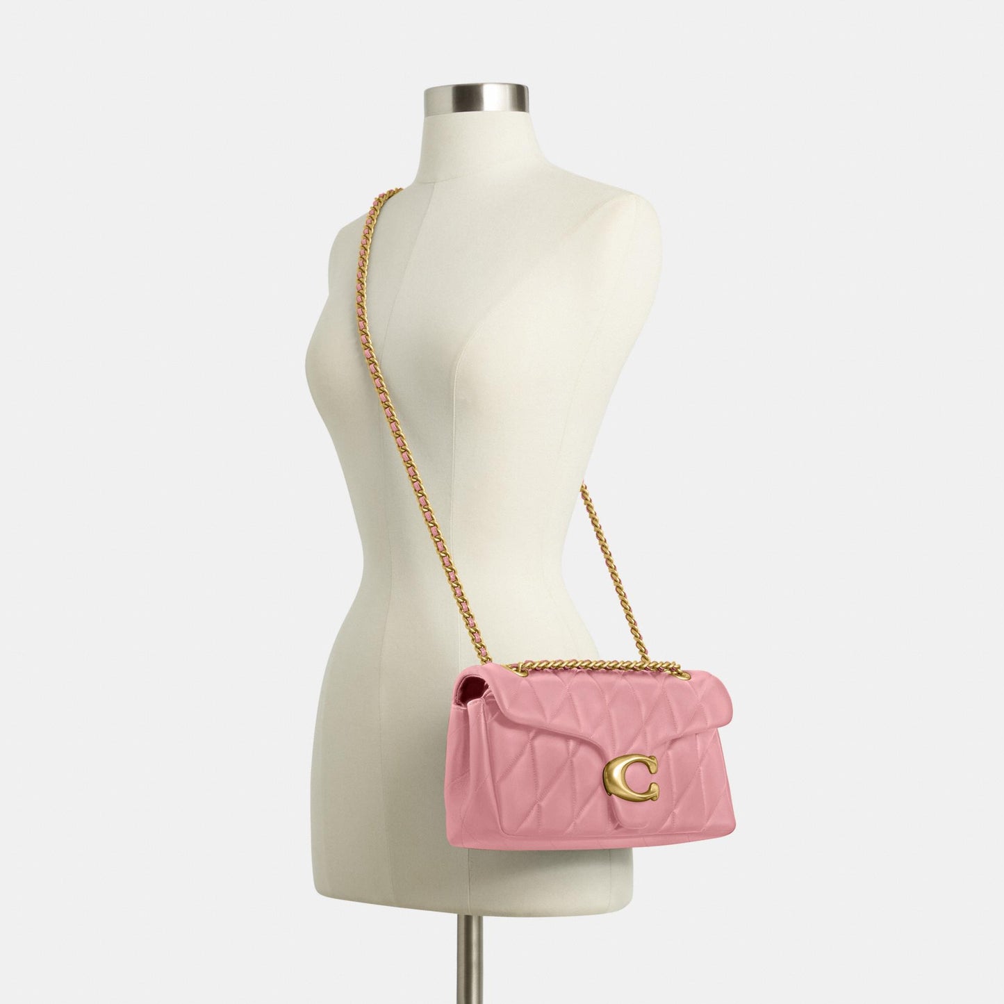 CP150-Tabby Shoulder Bag 26 with Quilting-B4/Flower Pink