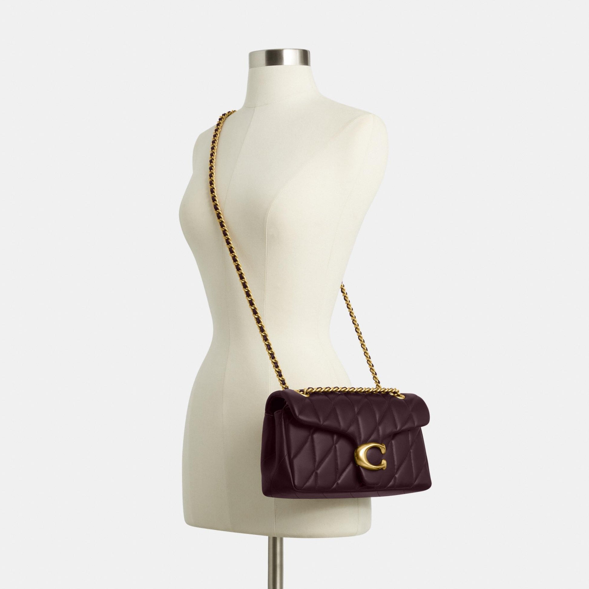 CP150-Tabby Shoulder Bag 26 with Quilting-B4/Black Currant