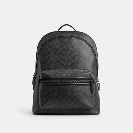 CP159-Charter Backpack In Signature Canvas-Charcoal